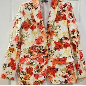 Linea Domani Limited Collection Floral Blazer Peaked Collar New With Tags